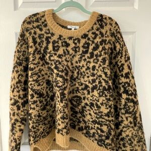Madewell Leopard Print Sweater - Black and Tan